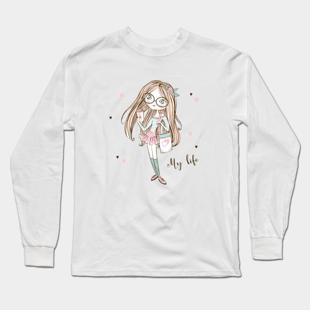 cute girl life style Long Sleeve T-Shirt by love shop store